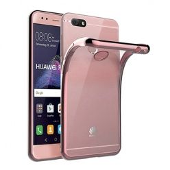 Huawei P9 Lite mini -  etui silikonowe platynowane SLIM tpu - Różowy.