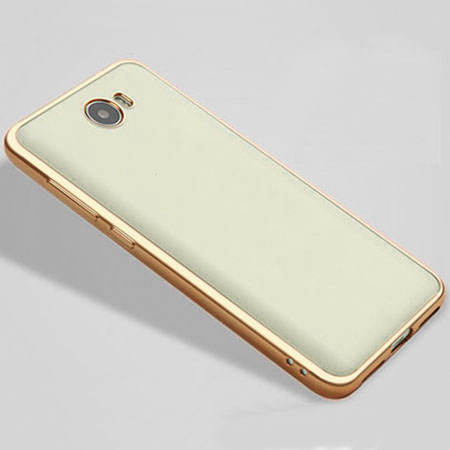 Etui na Huawei Y6 II Compact - silikonowe platynowane SLIM - Złoty.