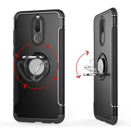Etui na Huawei Mate 10 Lite - Pancerne Magnet Ring - Czarny.