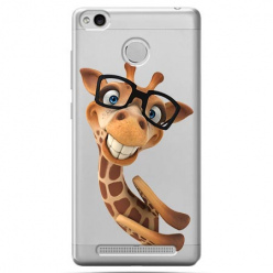 Etui na Xiaomi Redmi 3S - Wesoła żyrafa w okularach.
