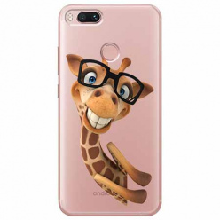Etui na Xiaomi Mi A1 - Wesoła żyrafa w okularach.