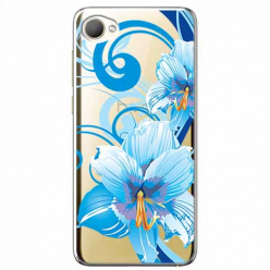 Etui na HTC Desire 12 - Niebieski kwiat północy.
