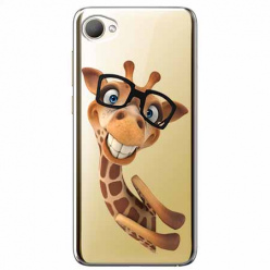 Etui na HTC Desire 12 - Wesoła żyrafa w okularach.
