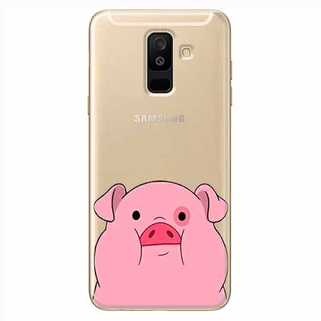 Etui na Samsung Galaxy A6 Plus 2018 - Słodka różowa świnka.