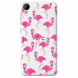 Etui na HTC Desire 825 - Różowe flamingi.