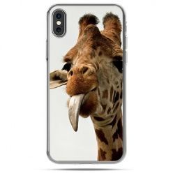 Etui na telefon iPhone XS- żyrafa z językiem