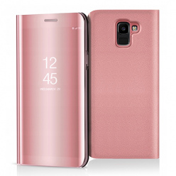 Etui na Samsung Galaxy J6 2018 - Flip Clear View z klapką - Różowy.