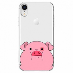 Etui na telefon Apple iPhone XR - Słodka różowa świnka.