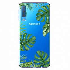 Etui na Samsung Galaxy A7 2018 - Zielone liście palmowca