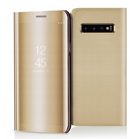 Etui na Samsung Galaxy S10 - Flip Clear View z klapką - Złoty.