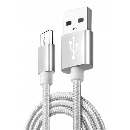 Kabel USB Typ-C do szybkiego ładowania QUICK CHARGE 3.0 - Srebrny.