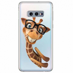 Etui na Samsung Galaxy S10e - Wesoła żyrafa w okularach.