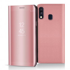 Etui na Samsung Galaxy A40 - Flip Clear View z klapką - Różowy.