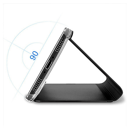 Etui na Huawei P30 Lite - Flip Clear View z klapką - Srebrny.