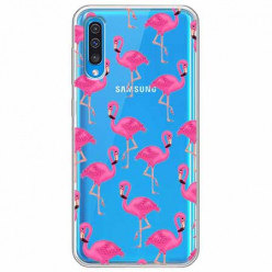 Etui na Samsung Galaxy A70 - Różowe flamingi.