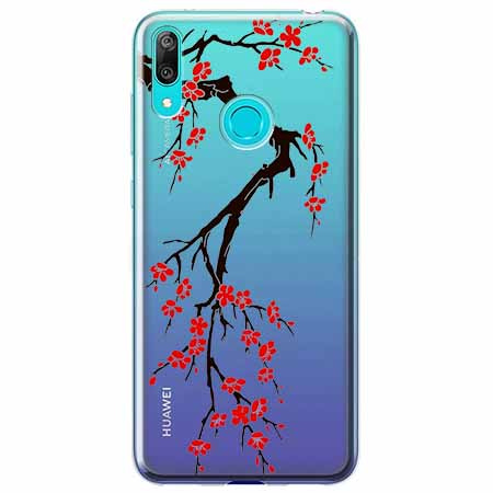 Etui na Huawei P Smart 2019 - Krzew kwitnącej wiśni.
