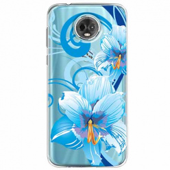 Etui na Motorola E5 Plus - Niebieski kwiat północy.