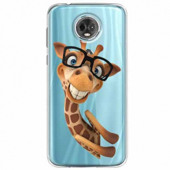 Etui na Motorola E5 Plus - Żyrafa w okularach.