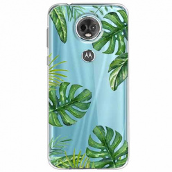 Etui na Motorola E5 Plus - Zielone liście palmowca