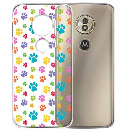Etui na Motorola G6 Play - Kolorowe psie łapki.