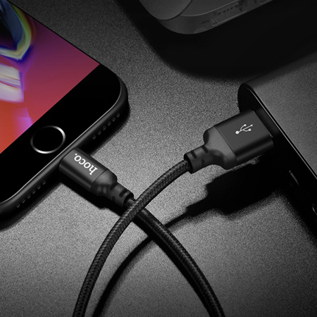 Mocny kabel lightning dla iPhone firmy HOCO 1m - Czarny