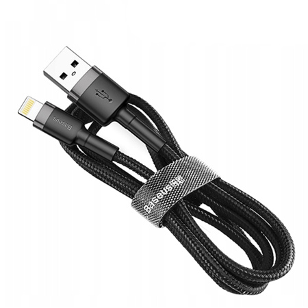 Baseus kabel Lightning iPhone Nylonowy 1m - Czarny