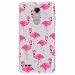Etui na LG K10 2018 - Różowe flamingi.