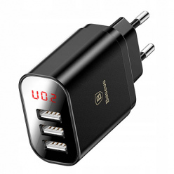 Baseus Szybka Ładowarka sieciowa Quick Charge 3x USB 3.4A - Czarna