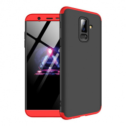 Etui na telefon Samsung Galaxy A6 Plus 2018 - Slim MattE 360 - Czarno/Czerwony.
