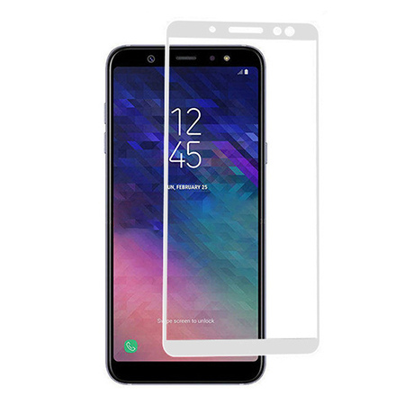 Samsung Galaxy A6 Plus 2018 hartowane szkło 5D Full Glue - Biały.