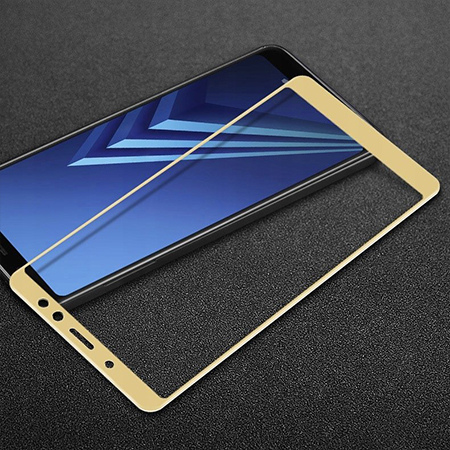 Samsung Galaxy A6 Plus 2018 hartowane szkło 5D Full Glue - Złoty.