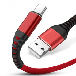 Kabel ładowarka USB Typ C szybkie ładowanie Fast Charge 3.1A - Czerwony 2m