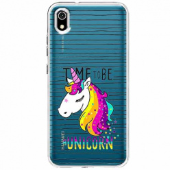 Etui na telefon Huawei Y5 2019 - Time to be unicorn - Jednorożec.