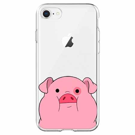 Etui na iPhone 7 - Słodka różowa świnka.