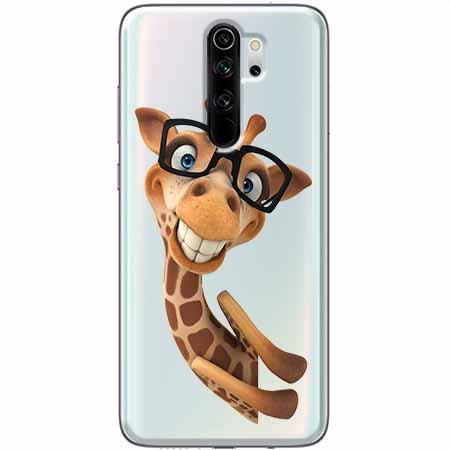 Etui na Xiaomi Redmi Note 8 Pro - Żyrafa w okularach.