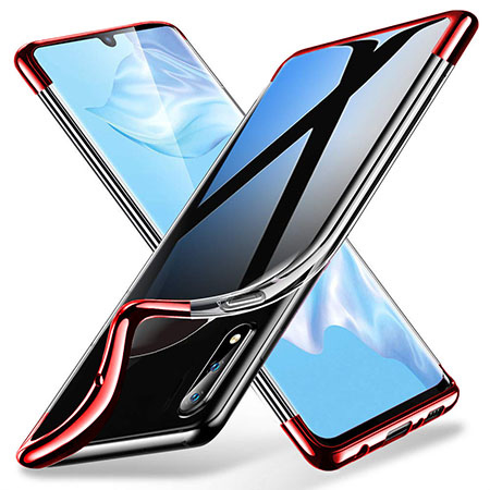 Etui na Galaxy A50 - platynowane SLIM - Czerwony