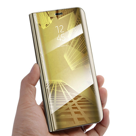 Etui na Samsung Galaxy A50 - Flip Clear View z klapką - Złoty.