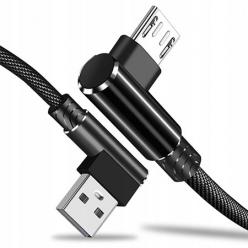 Kabel Micro-USB Fast Charge QC Angle 90° - Czarny