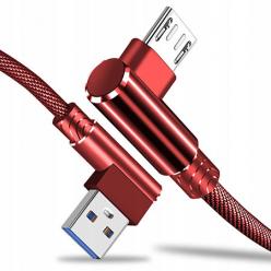 Kabel Micro-USB Fast Charge QC Angle 90° - Czerwony