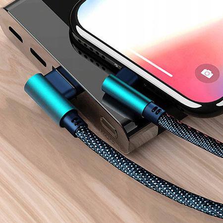 Kabel Micro-USB Szybkie ładowanie Angle 90° 2m - Jeans