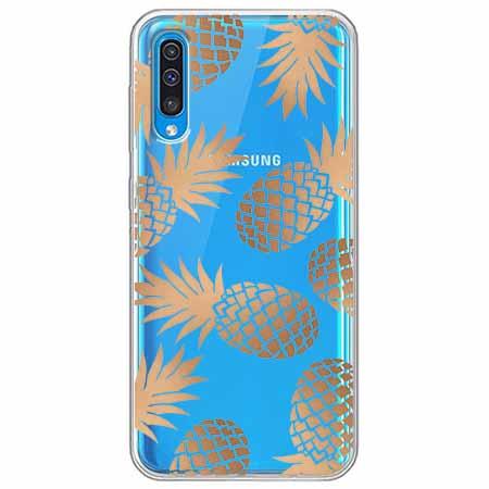 Etui na Samsung Galaxy A30s - Złote ananasy.
