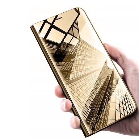 Etui na Samsung Galaxy A71 - Flip Clear View z klapką - Złoty.